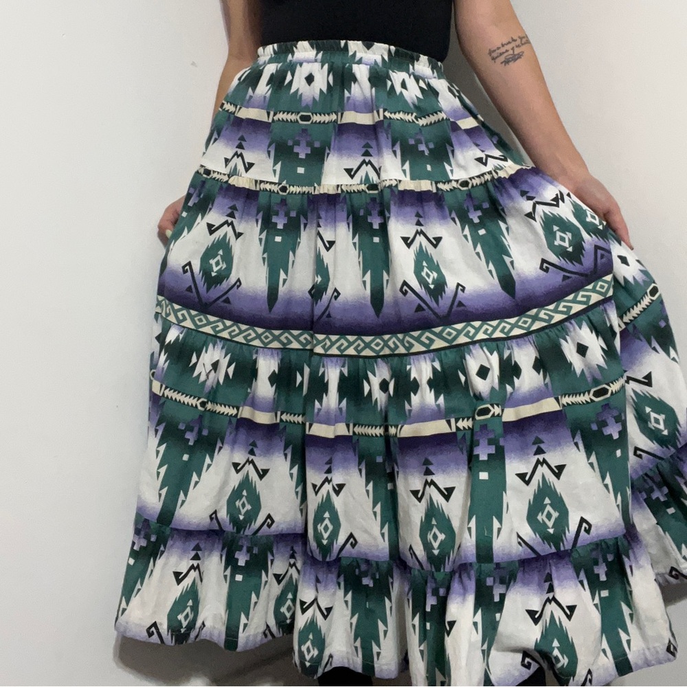 Vintage 1990's Western Tiered Skirt